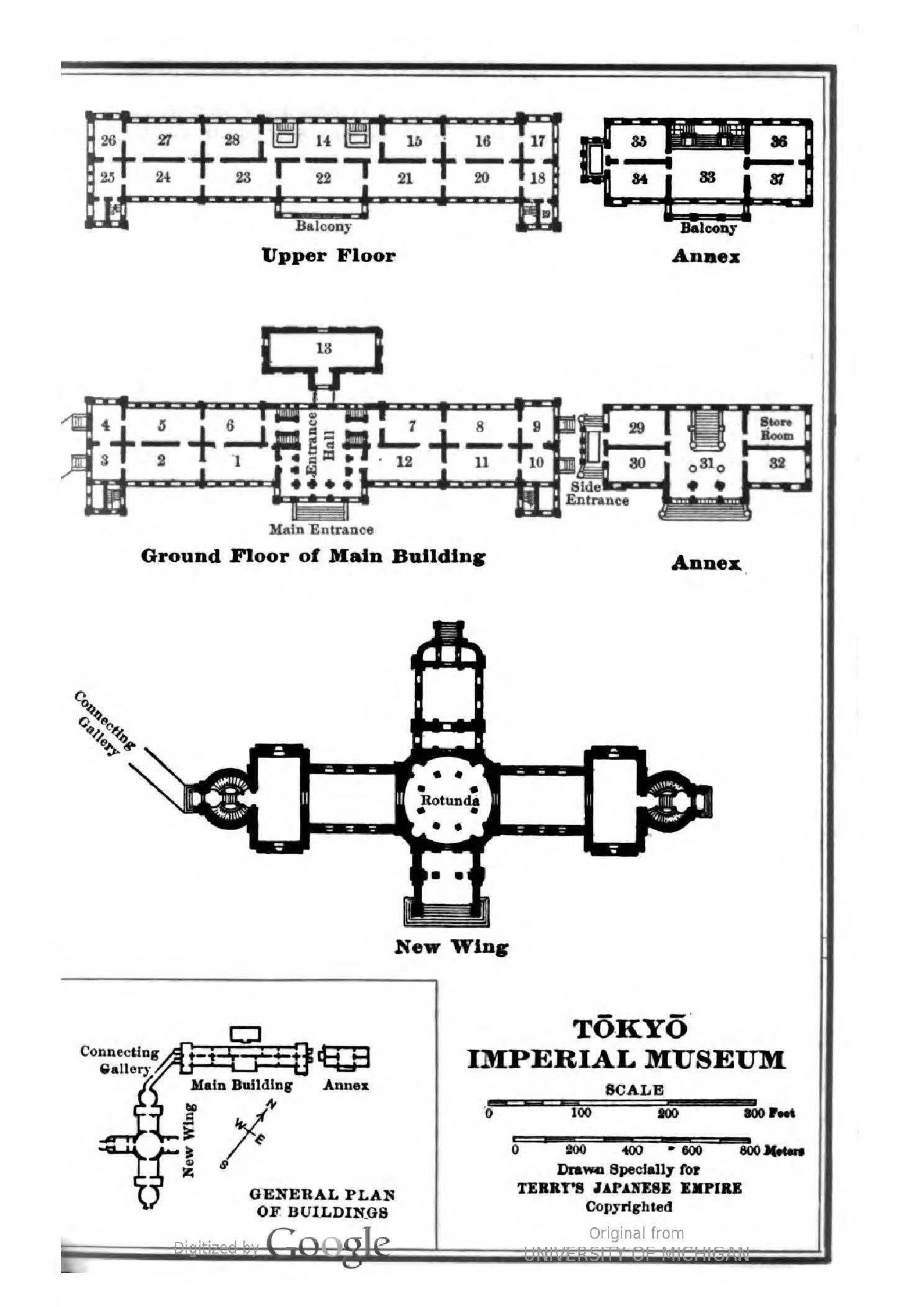 東京帝室博物館の建物平面図